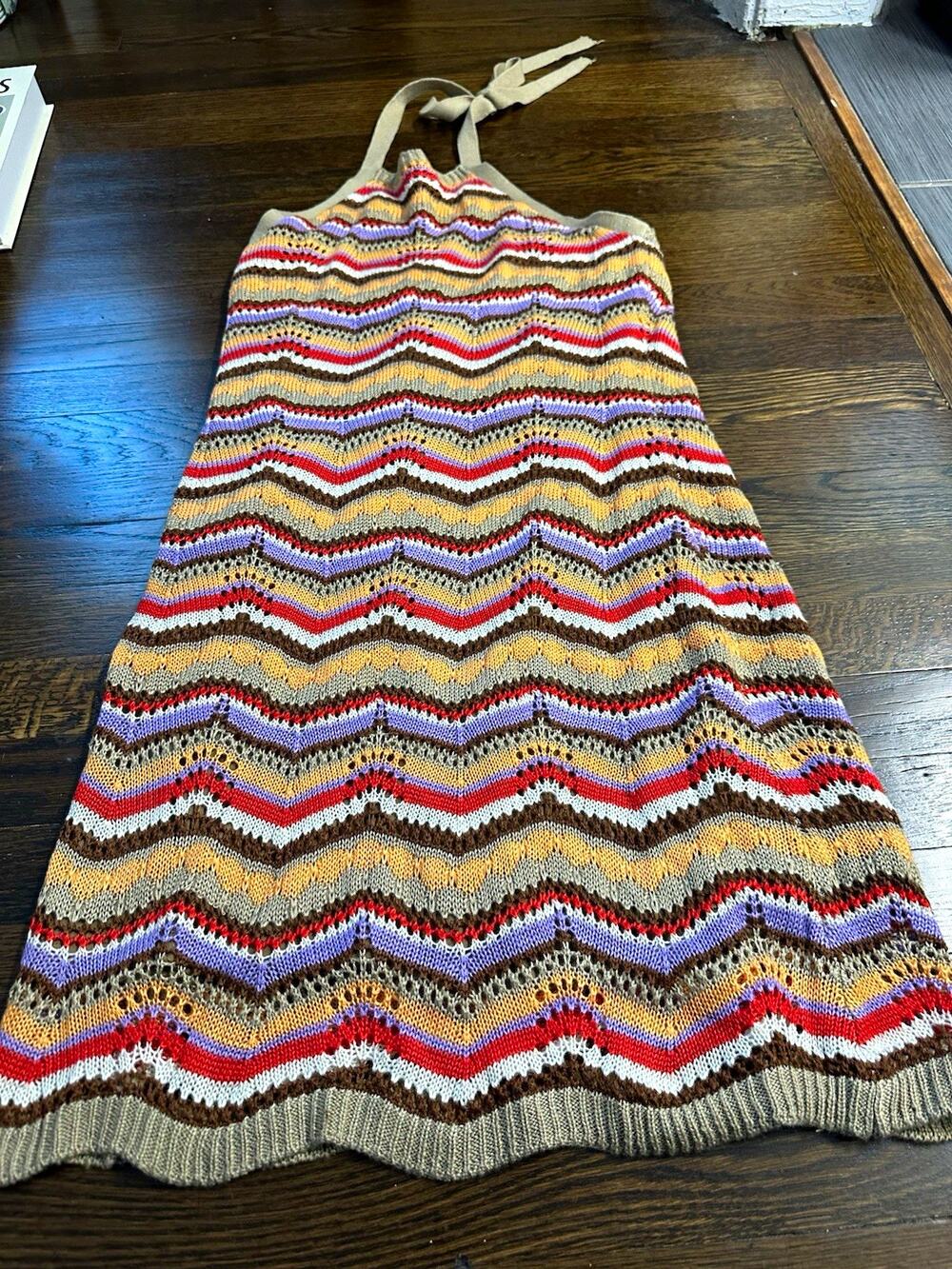 SO Women’s L Multicolor Chevron Halter Knit Maxi Dress Long Sleeveless Pride